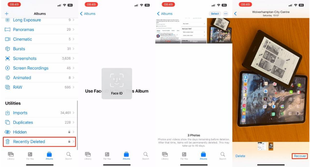 呼兰苹果14维修分享 iPhone14 上恢复已删除的照片 