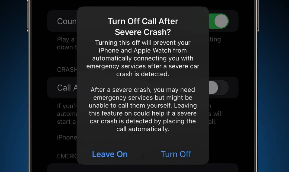呼兰苹果14维修分享 iPhone 14 和 Apple Watch 上关闭崩溃检测 
